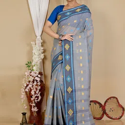 DipDiya Woven Design Pure Cotton Taant Saree-image-94
