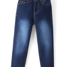 Pine Kids Ankle Length Washed Denim Jeans - Dark Blue-picture-9