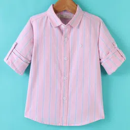 Jash Kids Full Sleeves Cotton Striped Shirt - Pink-picture-20