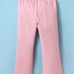 UCB Cotton Knit Full Length Textured Solid Color Trouser - Pink-picture-34