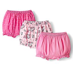 Honeyhap 100% Premium Cotton Knit Bloomers With Bio Finish Pack Of 3 - Tander Touch Sachet Pink & Fandango Pink-picture-46