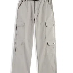 CAVIO Cotton Blend Woven Full Length Solid Cargo Pants With Belt Set - Dark Grey-picture-16