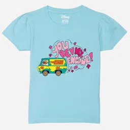Wear Your Mind Girls Printed Puff Sleeves Pure Cotton Applique T-shirt-picture-47