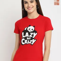 Tromko Women Pack of 2 Graphic Printed Round Neck Cotton Regular Fit T-shirts-image-46