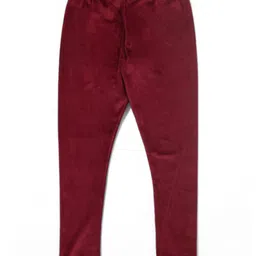 Lil Lollipop Velvet Hearts Designed Slim Fit Leggings - Maroon image 3