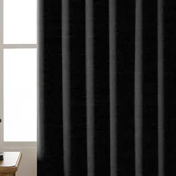 Myntra Elegant Homes Charcoal 2 Pcs Long Door Black Out Eyelet Curtains image 5