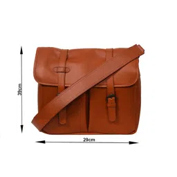 Celtic Men Solid Structured Quilted Leather Sling Bag image 3