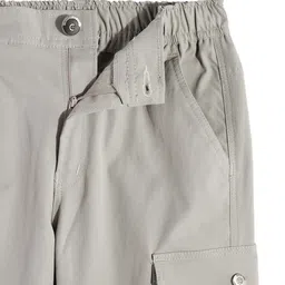 CAVIO Cotton Blend Woven Full Length Solid Cargo Pants With Belt Set - Dark Grey image 4