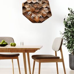 OLIVE TREE Brown & White Printed Geometric Wall Clock-picture-11