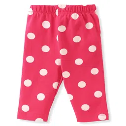 Babyhug Cotton Lycra Three Fourth Leggings Polka Dot & Fruits Print Pack of 3 - Multicolor image 5