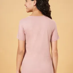 Ajile by Pantaloons Pink Cotton Printed Sports T-Shirt image 2