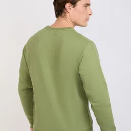 ColorPlus Green Cotton Regular Fit Solid Sweatshirt image 2