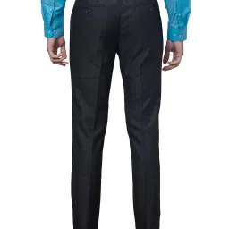 Raymond Black Slim Fit Flat Front Trousers image 2