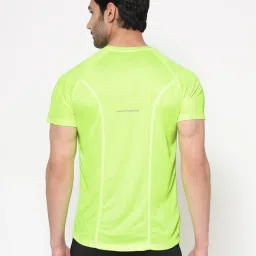 Dida Green Polyster Regular Fit Solid T-Shirt image 2