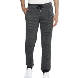 ALCIS Dark Grey Melange Striped Joggers image 1