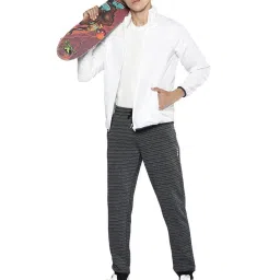 ALCIS Dark Grey Melange Striped Joggers image 5