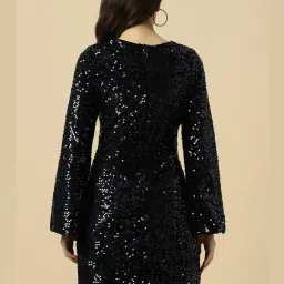 Allen Solly Black Polyester Solid Regular Fit Casualdresses image 2
