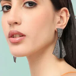 Sohi Gold Plated Designer Stone Party Drop Earrings image 2