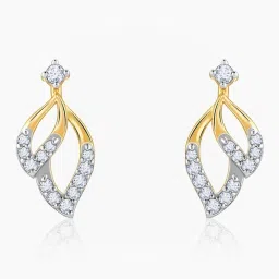 GIVA 18k Yellow Gold Leaves of Luxe Lab Grown Diamond Earrings image 2