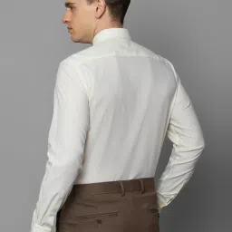 Louis Philippe Beige Cotton Regular Fit Texture Shirt image 2