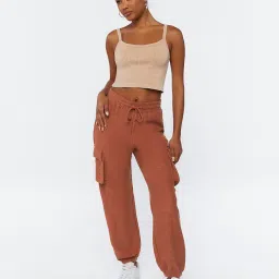 Forever 21 Rust Regular Fit Mid Rise Joggers image 4