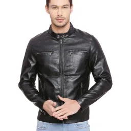Basics Black Cotton Comfort Fit Jacket image 1