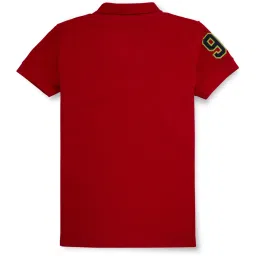 Gini & Jony Kids Red Solid Polo T-Shirt image 2