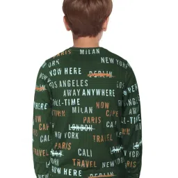 Allen Solly Junior Green Printed Full Sleeves Sweatshirt image 2