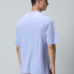 Bewakoof Baby Lavender Relaxed Fit Print Oversized T-Shirt image 2
