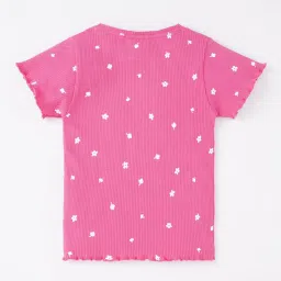 Ed-a-Mamma Kids Pink & White Cotton Floral Print Top image 2