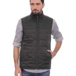 Basics Black Comfort Fit Quilted Jacket image 1
