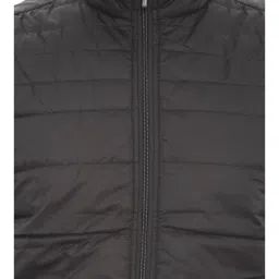 Basics Black Comfort Fit Quilted Jacket image 4