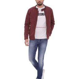 Basics Red Comfort Fit Jacket image 5