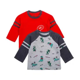 Mee Mee Kids Multicolor Cotton Printed T-Shirts - Pack of 2-image-51