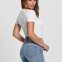 Guess White Print Short sleeve T-Shirt image 2