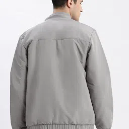 showoffff SHOWOFF Grey Nylon Slim Fit Stripes Jacket image 2