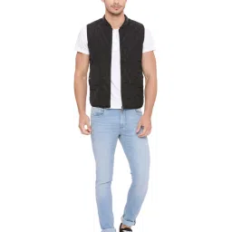 Basics Black Comfort Fit Quilted Jacket image 5