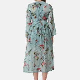 BUYNEWTREND Blue Floral Print Shrug image 2