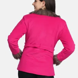 BUYNEWTREND Pink Regular Fit Jacket image 2