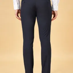 Peregrine by Pantaloons Dark Navy Slim Fit Trousers image 2