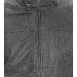 Basics Grey Comfort Fit Self Pattern Jacket image 4