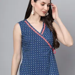 JAPER KURTI Women Polka Dot Printed Wrap Style Top image 5