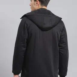 Monte Carlo Black Cotton Regular Fit Hooded Jacket image 2