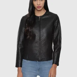 Van Heusen Black Quilted Pattern Jacket image 1