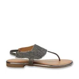 Melange by Lifestyle Women's Pewter T-Strap Sandals image 2