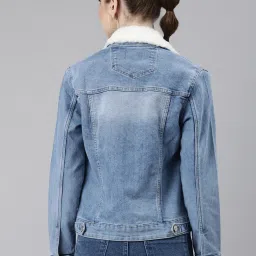 showoffff SHOWOFF Blue Regular Fit Denim Jacket image 2
