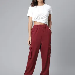 Melon by PlusS Maroon Regular Fit Joggers image 4