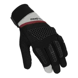 Royal Enfield Off White Leather Textured Gloves image 2