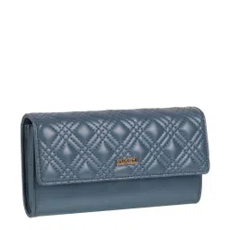 Mochi Blue Synthetic Quilted Tri-Fold Wallet image 2