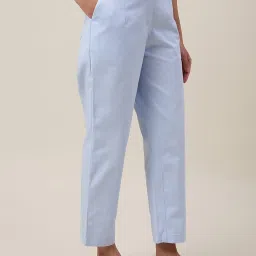 Fabindia Blue Cotton Mid Rise Pants image 3